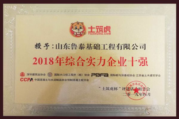 2018年度綜合實力企業十強